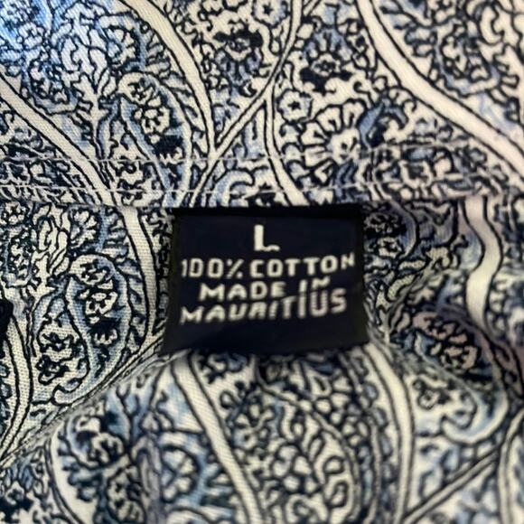 Roundtree & Yorke Blue Paisley Shirt Size L - Picture 5 of 8